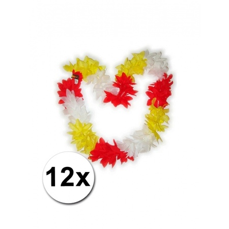 12 Hawaii wreaths red / white / yellow