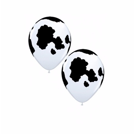 12 versiering ballonnen koeien print 28 cm