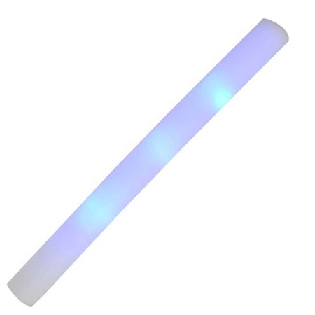 Witte foam sticks met LED lampjes 48 cm 12 st