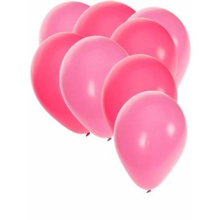 120x stuks party ballonnen - 27 cm -  roze / lichtroze versiering