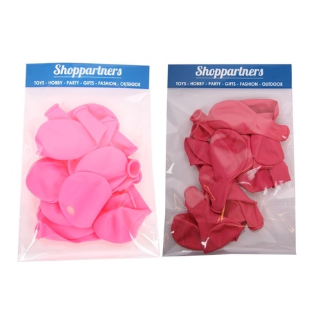 120x stuks party ballonnen - 27 cm -  roze / lichtroze versiering