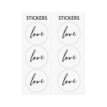 12x Feest bedank zakjes met Love stickers