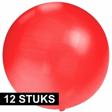 12x Big balloon 60 cm red