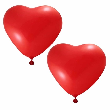 Rode ballonnen hartjes 12 stuks