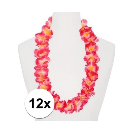 12x Hawaii garland pink/orange 