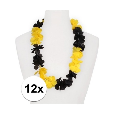 12x Hawaii garland yellow/black 