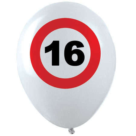 12x Birthday balloons 16 years 28 cm