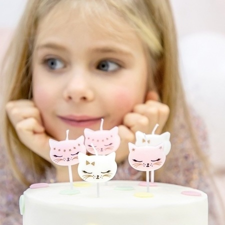 12x Cat party cake candles