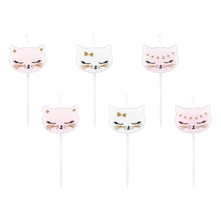 12x Cat party cake candles