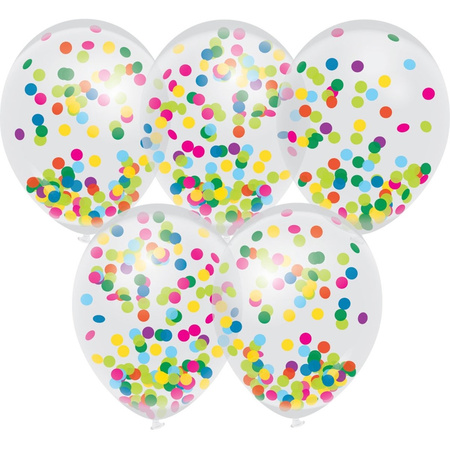 15x Confetti theme party balloons 30 cm