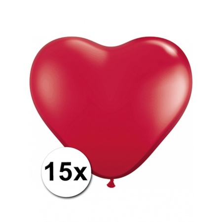 15x Hartjes vorm ballonnen rood 15 cm