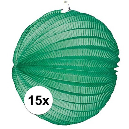 15x Green lanterns 22 cm