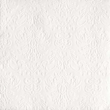 15x Luxe servetten barok patroon wit 3-laags 