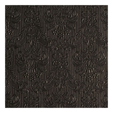 15x Napkin elegance black 3-layers 