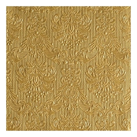 15x stuks luxe servetten barok patroon goud 3-laags