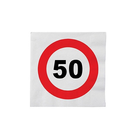 16x Napkins 50 years stop sign