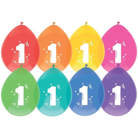 16x Ballonnen 1 jaar verjaardag/leeftijd versiering
