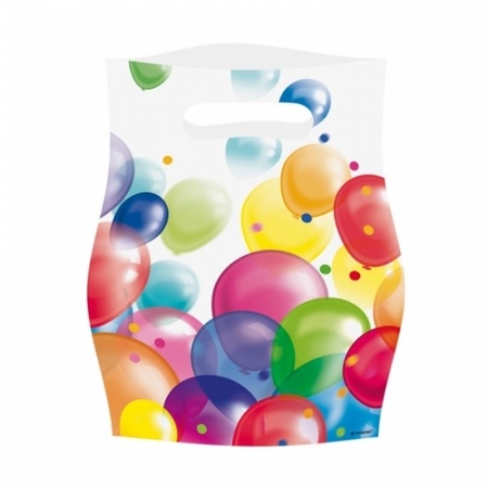 Partybags plastic balloon overprint 16x pcs 16x23cm