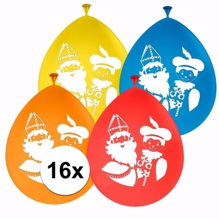 16x Sinterklaas en Piet ballonnen