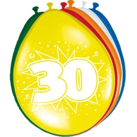 16x stuks Feest ballonnen van 30 jaar
