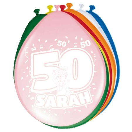 16x stuks ballonnen 50 jaar Sarah