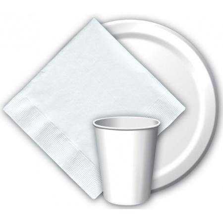 White paper cups 16 pcs