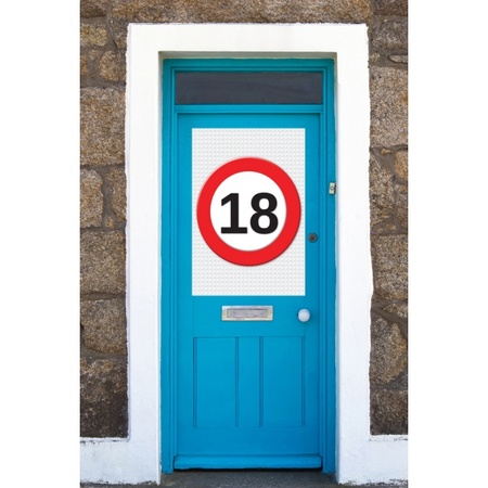 18 jaar verkeersbord deurposter A1