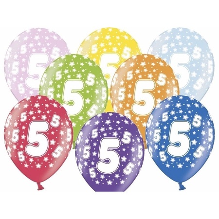 18x Ballonnen 5 jaar leeftijd feestartikelen