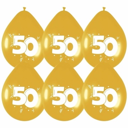 18x Gouden ballonnen 50 jaar