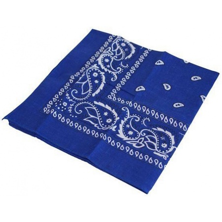 1x Blue farmers handkerchiefs 54 x 53 cm