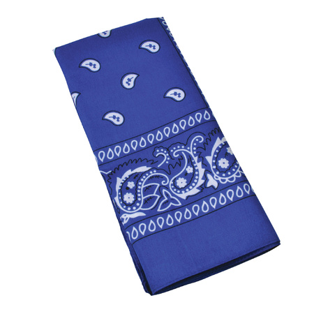 1x Blue farmers handkerchiefs 54 x 53 cm