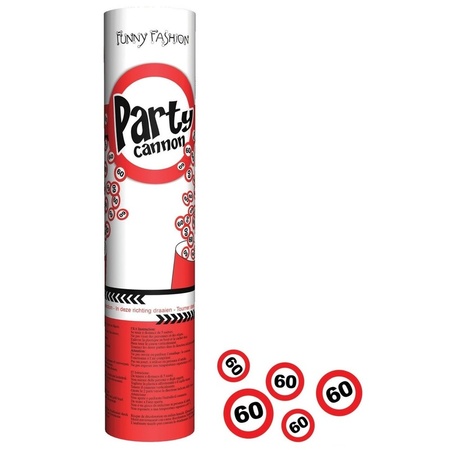 1x Party poppers traffic sign 60 theme