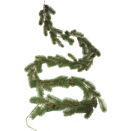 1x Dennenslinger guirlande groen 180 cm Kerstslingers