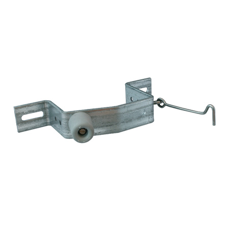 1x Deuropvangbeugels / deurvastzetbeug staal verzinkt met stopper en windhaak 8.2 x 12 cm