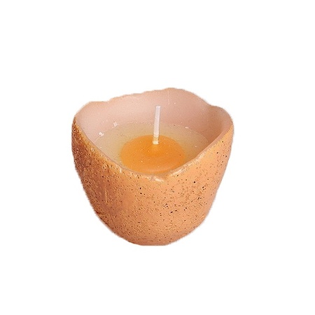 1x Brown egg candle 5 cm