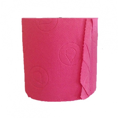 1x Fuchsia pink toilet paper roll 140 sheets