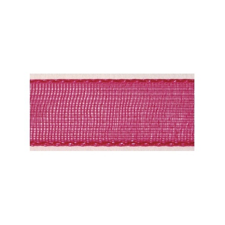 1x Hobby/decoratie fuchsia roze organza sierlint 1,5 cm/15 mm x 10 meter