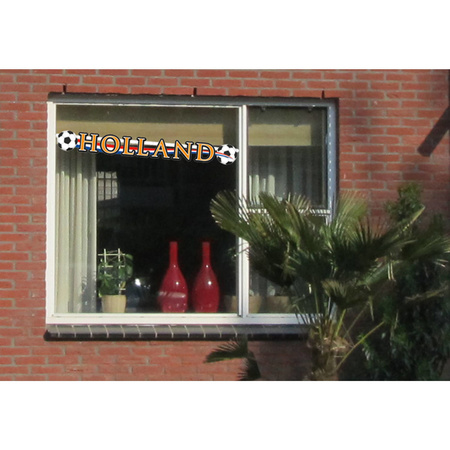 1x Holland voetbal slinger/ bannier karton 115x12 cm - Oranje versiering raam