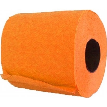 1x Oranje toiletpapier rol 140 vellen