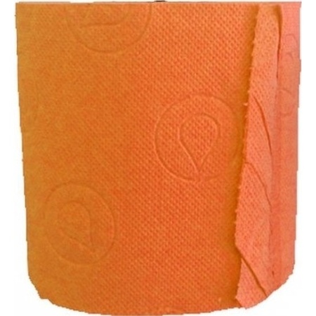 1x Oranje toiletpapier rol 140 vellen