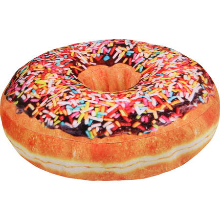 1x Sprinkles donut pillow chocolate 40 cm