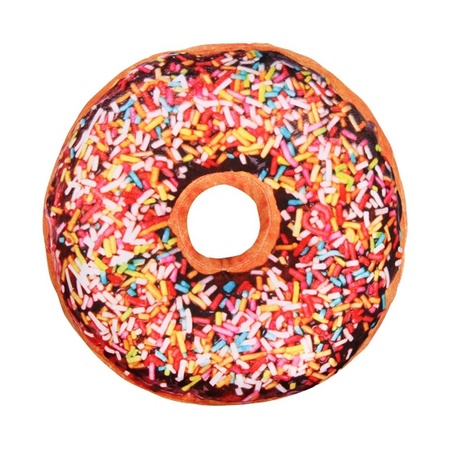 1x Woonaccessoire donut kussen bruin 40 cm