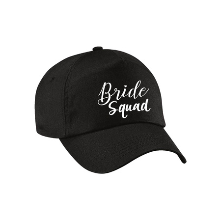 Bachelorette party ladies caps package - 1 x Bride to Be black + 5x Bride Squad black
