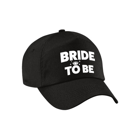 Bachelorette party ladies caps package - 1 x Bride to Be black + 7x Bride Squad black