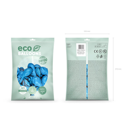 200x Lichtblauwe ballonnen 26 cm eco/biologisch afbreekbaar