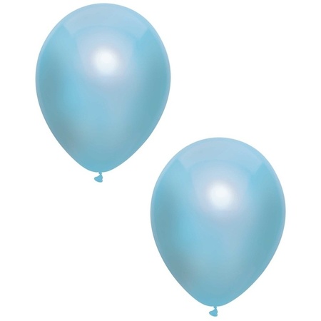 20x Blauwe metallic ballonnen 30 cm