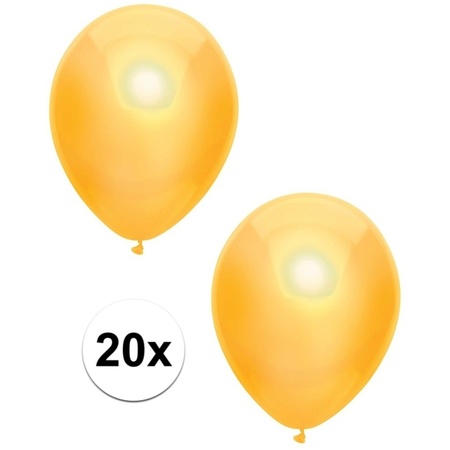 20x Gele metallic ballonnen 30 cm