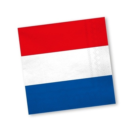 Tafel dekken Holland feestartikelen rood wit blauw 20x bordjes/20x drink bekers/40x servetten