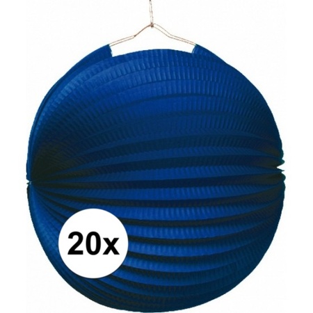 20x Blue lanterns 22 cm