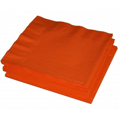 20x Oranje kleuren thema servetten 33 x 33 cm